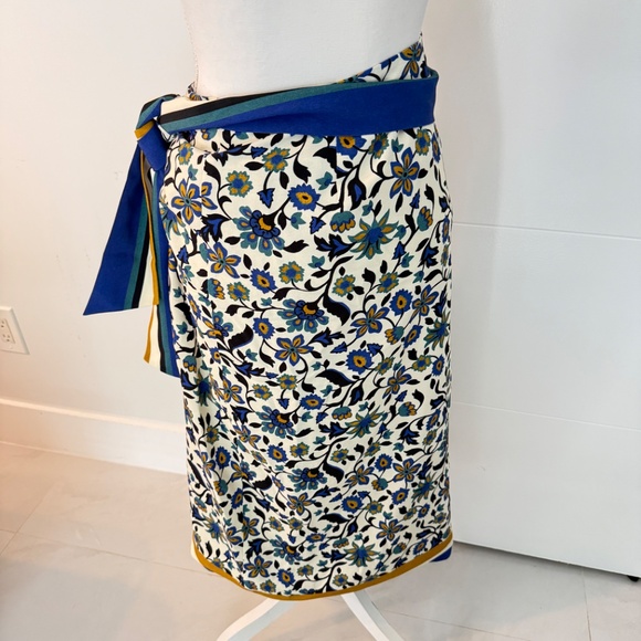 Sezane and Momoni Floral Maxi Wrap Skirt with Long Sleeve Top Sz 36 - Picture 6 of 15